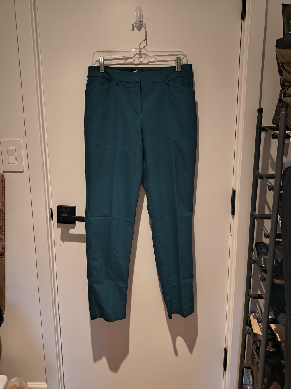 Express Teal Ankle-Length Tailored Pants